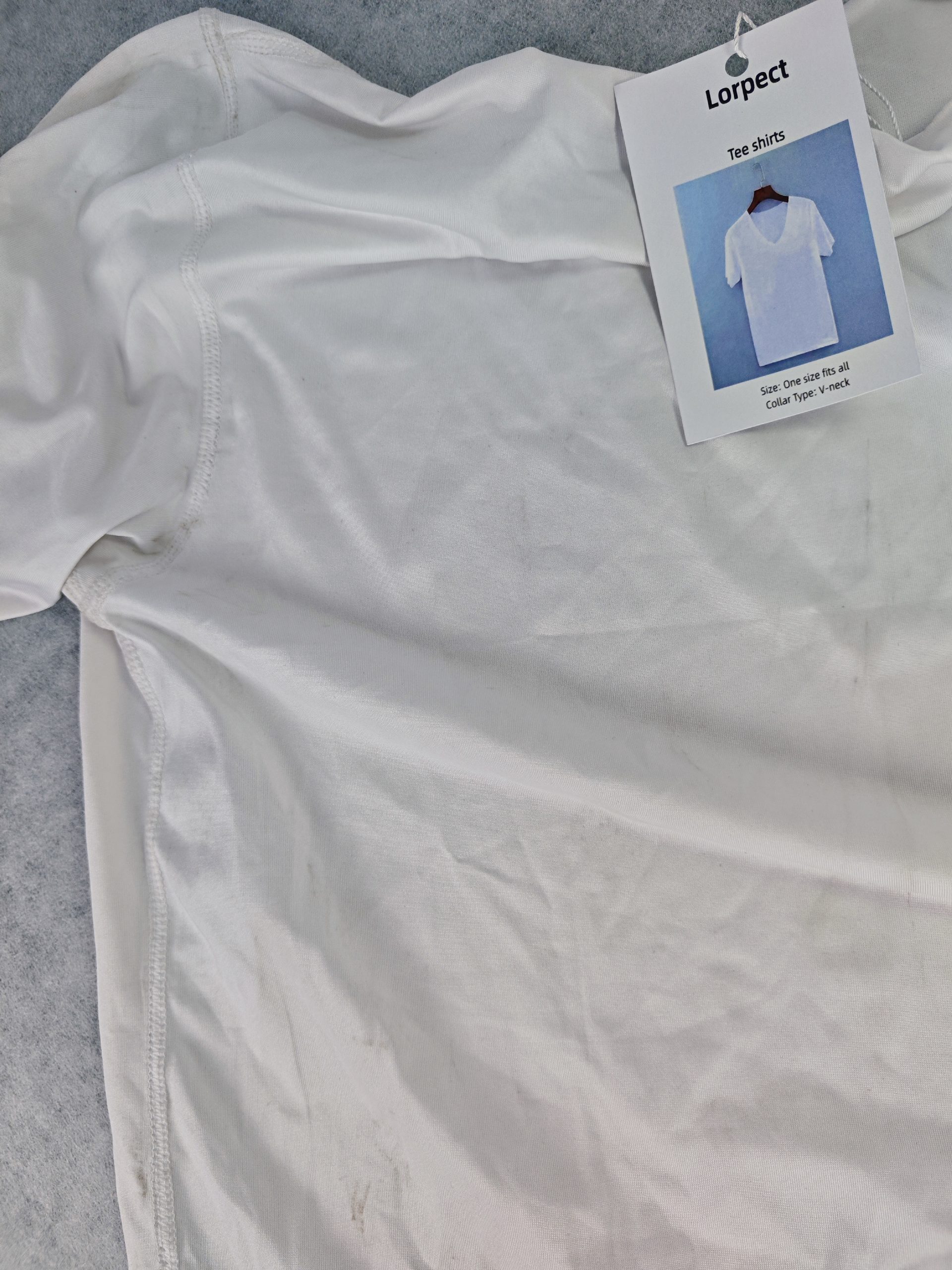 Lorpect Women’s White V-Neck Casual Top – Lightweight, Stylish Polyester Tee Shirt For Everyday Wear - Image 2