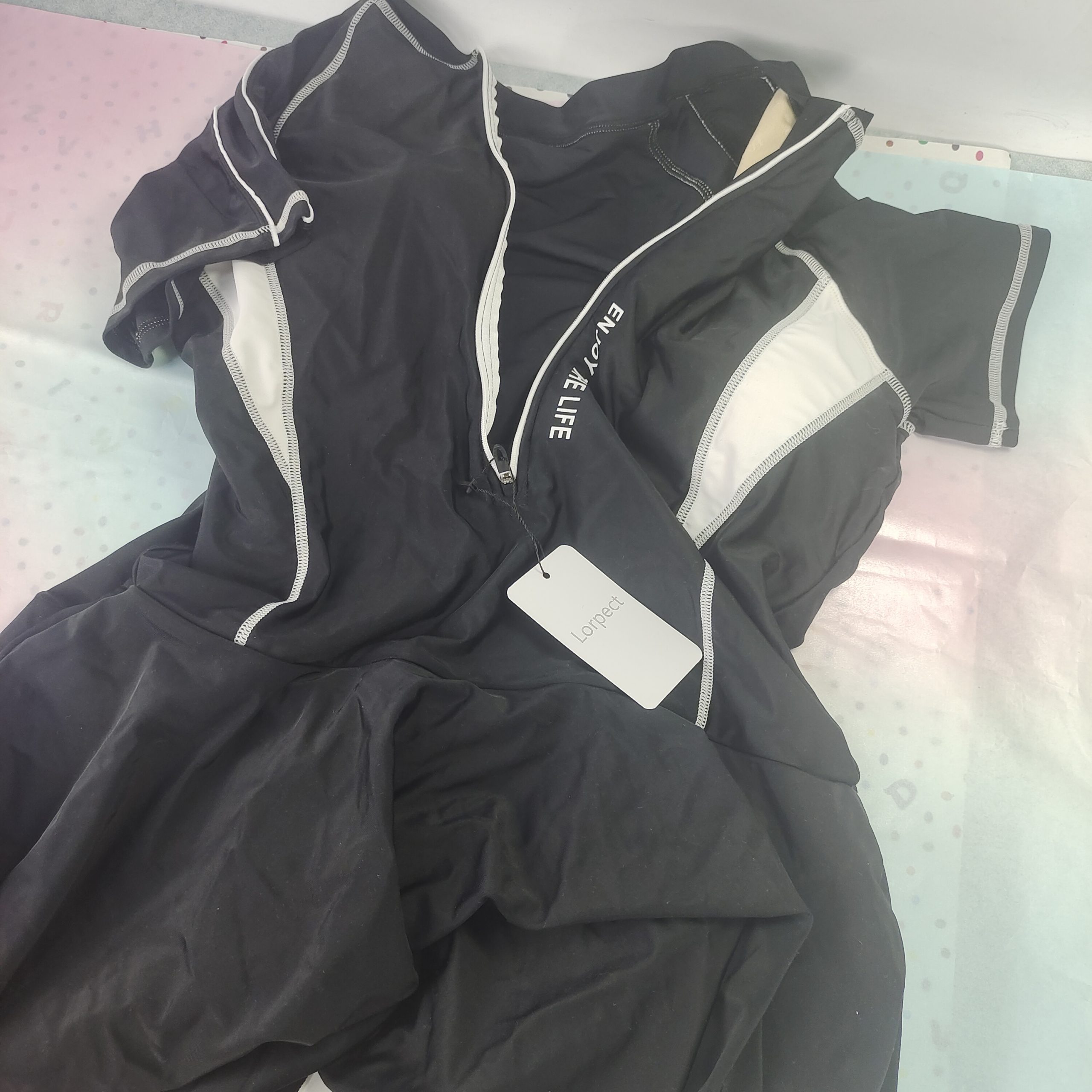 Lorpect Women’s Black Short Sleeve One-Piece Swimsuit Dress – Soft, Padded, And Modest Swimwear For A Casual Elegant Look - Image 3