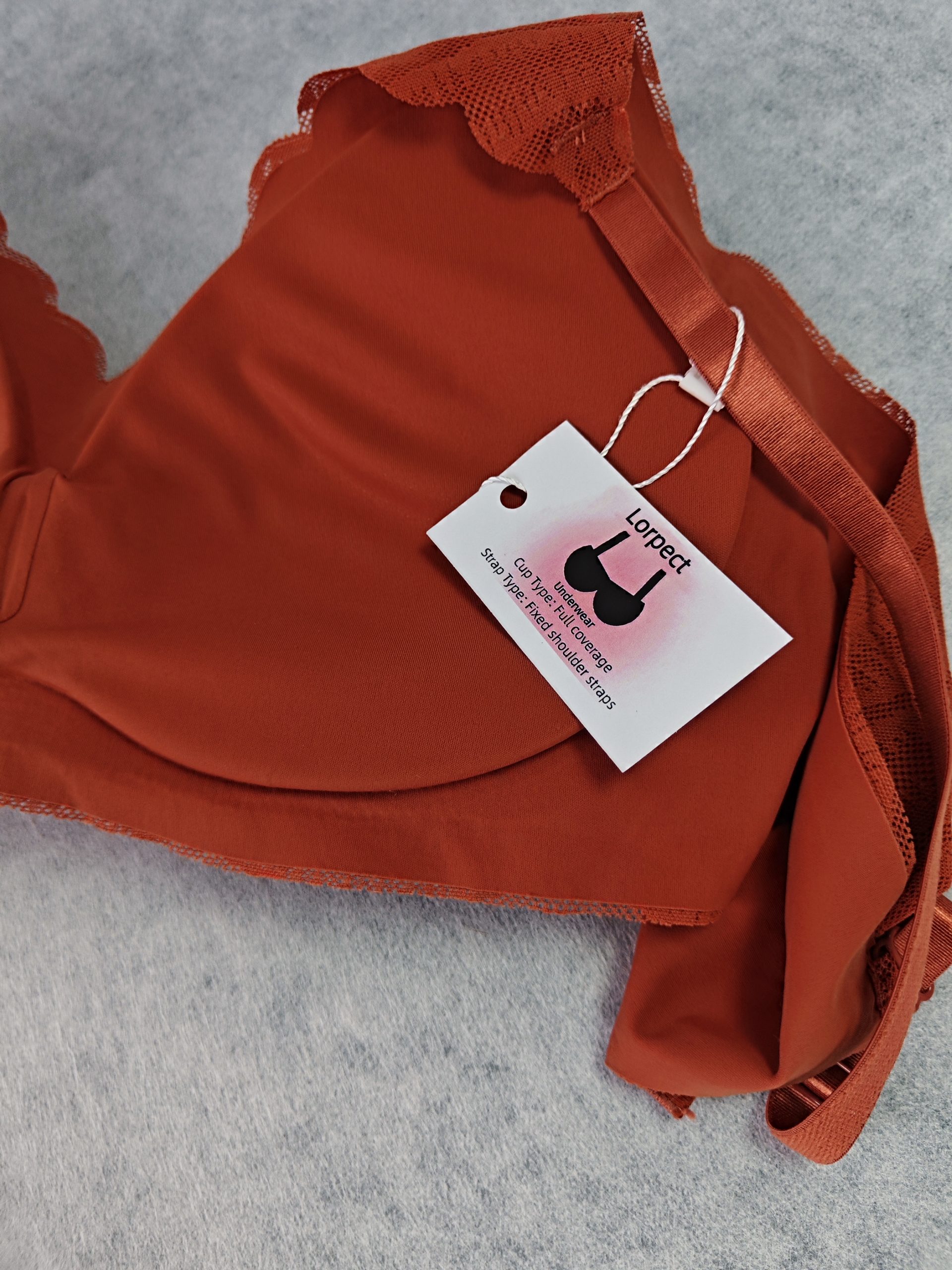 Lorpect Women’s Brick Red Full Coverage Bra – Soft Nylon Underwear With Cotton Lining And Fixed Straps For Everyday Comfort - Image 3