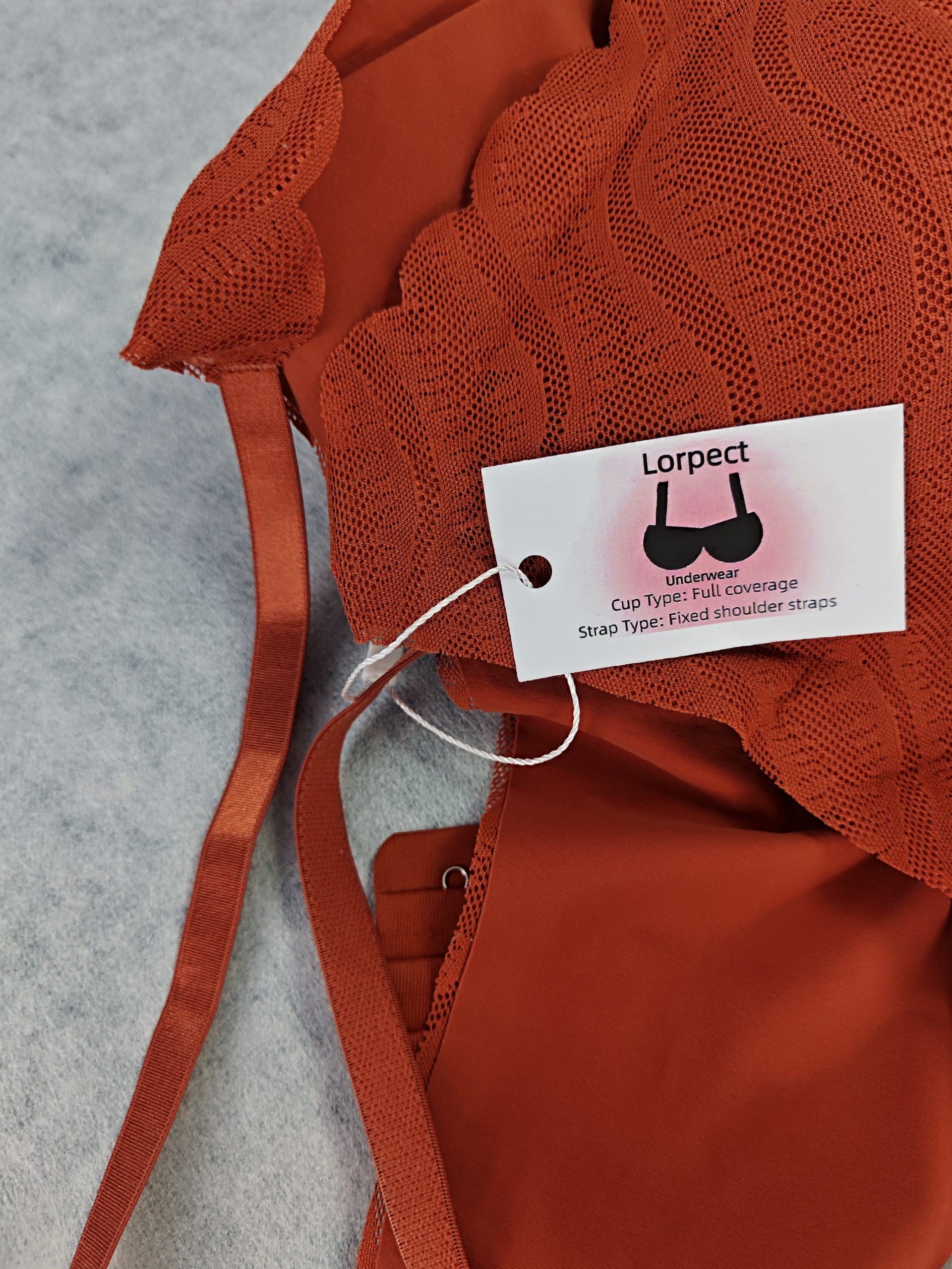 Lorpect Women’s Brick Red Full Coverage Bra – Soft Nylon Underwear With Cotton Lining And Fixed Straps For Everyday Comfort - Image 2